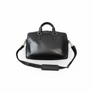 Kenneth Cole Genuine Leather Messenger Briefcase Black Laptop Work Bag Vintage